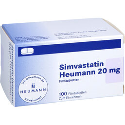 Abbildung: Simvastatin Heumann 20 mg Filmtabletten 100 St, Filmtabletten PZN 02765333