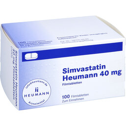 Abbildung: Simvastatin Heumann 40 mg Filmtabletten 100 St, Filmtabletten PZN 02765391
