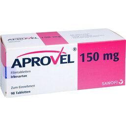 Abbildung: Aprovel 150 mg Filmtabletten 98 St, Filmtabletten PZN 02766249