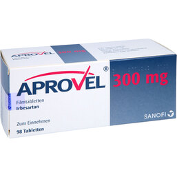 Abbildung: Aprovel 300 mg Filmtabletten 98 St, Filmtabletten PZN 02766367