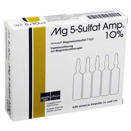 Abbildung: MG 5 Sulfat Ampulle 10% Injektionslösung 5 St, Injektionslösung PZN 02779192