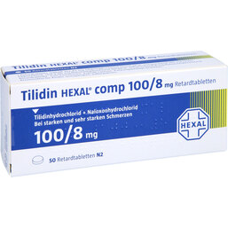 Abbildung: Tilidin Hexal comp 100 mg / 8 mg Retardtabletten 50 St, Retard-Tabletten PZN 02781042