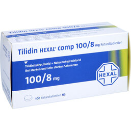 Abbildung: Tilidin Hexal comp 100 mg / 8 mg Retardtabletten 100 St, Retard-Tabletten PZN 02781059