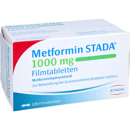 Abbildung: Metformin STADA 1000 mg Filmtabletten 120 St, Filmtabletten PZN 02781757