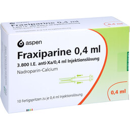 Abbildung: Fraxiparine 0,4 ml Injektionslösung in einer Fertigspritze 10X0.4 ml, Injektionslösung PZN 02783503