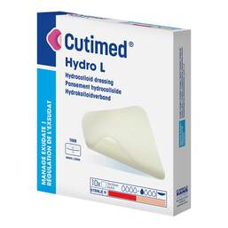 Abbildung: Cutimed Hydro L Hydrok.Ver.10x10cm dünn 10 St, Kompressen PZN 02786571