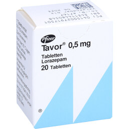 Abbildung: Tavor 0,5 Tabletten 20 St, Tabletten PZN 02791750