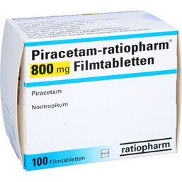 Abbildung: Piracetam ratiopharm 800 mg Filmtabletten 100 St, Filmtabletten PZN 02799361