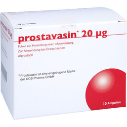 Abbildung: Prostavasin 20 µg Pulver zur Herstellung einer Infusionslösung 15 St, Pulver zur Herstellung einer Infusionslösung PZN 02805185