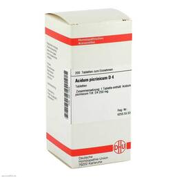 Abbildung: Acidum picrinicum D 4 Tabletten Tabletten, 200 St PZN 02811553