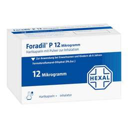 Abbildung: Foradil P + 1 Inhalator Inhalationskapseln 60 St, Hartkapseln mit Pulver zur Inhalation PZN 02813888