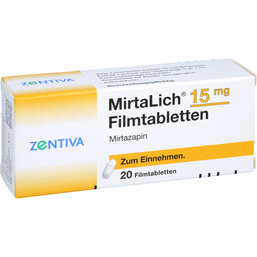 Abbildung: Mirtalich 15 mg Filmtablette 20 St, Filmtabletten PZN 02817627