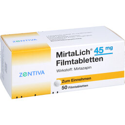 Abbildung: Mirtalich 45 mg Filmtablette 50 St, Filmtabletten PZN 02817716