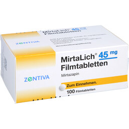 Abbildung: Mirtalich 45 mg Filmtablette 100 St, Filmtabletten PZN 02817722