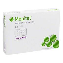 Abbildung: Mepitel Silikon Netzverband 5x7cm steril 5 St, Verband PZN 02818443