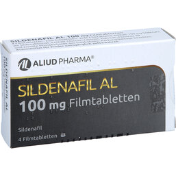 Abbildung: Sildenafil AL 100 mg Filmtabletten 4 St, Filmtabletten PZN 02820084