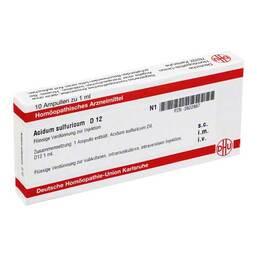 Abbildung: Acidum sulfuricum D 12 Ampullen Ampullen, 10X1 ml PZN 02822887