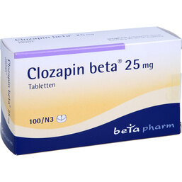 Abbildung: Clozapin beta 25 mg Tabletten 100 St, Tabletten PZN 02825733