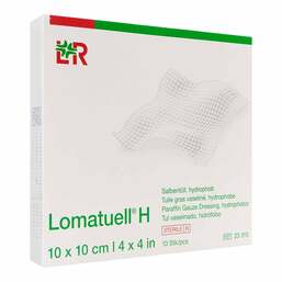 Abbildung: Lomatuell H Salbentüll 10x10 cm Cpc 10 St, Verband PZN 02830504