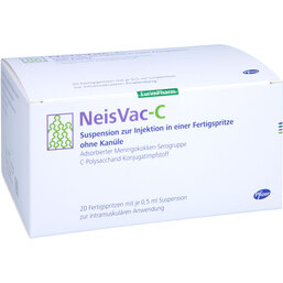 Abbildung: Neisvac-C Injektionssuspension.in einer Fertigspritze 20 St, Injektionssuspension PZN 02840342