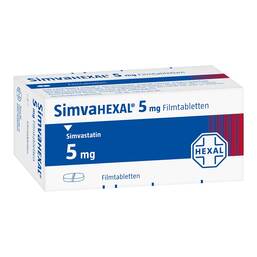 Abbildung: Simvahexal 5 mg Filmtabletten 100 St, Filmtabletten PZN 02846528