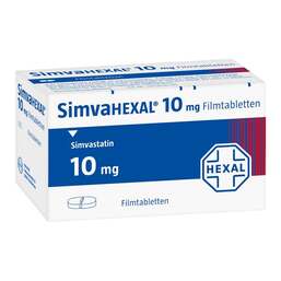 Abbildung: Simvahexal 10 mg Filmtabletten 50 St, Filmtabletten PZN 02846540