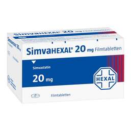 Abbildung: Simvahexal 20 mg Filmtabletten 30 St, Filmtabletten PZN 02846563