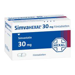 Abbildung: Simvahexal 30 mg Filmtabletten 30 St, Filmtabletten PZN 02846600