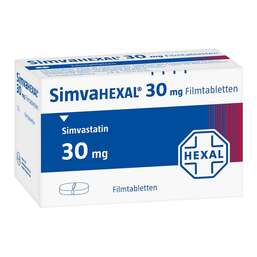 Abbildung: Simvahexal 30 mg Filmtabletten 50 St, Filmtabletten PZN 02846617