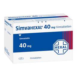Abbildung: Simvahexal 40 mg Filmtabletten 100 St, Filmtabletten PZN 02846669