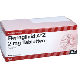 Abbildung: Repaglinid AbZ 2 mg Tabletten 180 St, Tabletten PZN 02850228