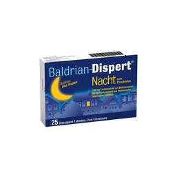Abbildung: Baldrian Dispert Nacht zum Einschlafen überzogene Tabletten Überzogene Tabletten, 25 St PZN 02859867