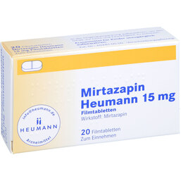 Abbildung: Mirtazapin Heumann 15 mg Filmtabletten 20 St, Filmtabletten PZN 02892178