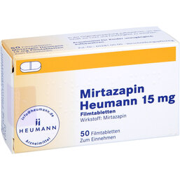 Abbildung: Mirtazapin Heumann 15 mg Filmtabletten 50 St, Filmtabletten PZN 02892238