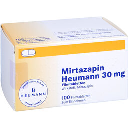 Abbildung: Mirtazapin Heumann 30 mg Filmtabletten 100 St, Filmtabletten PZN 02892439
