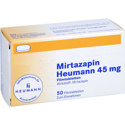 Abbildung: Mirtazapin Heumann 45 mg Filmtabletten 50 St, Filmtabletten PZN 02892586