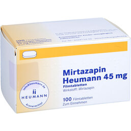 Abbildung: Mirtazapin Heumann 45 mg Filmtabletten 100 St, Filmtabletten PZN 02892652