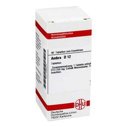 Abbildung: DHU Ambra D 12 Tabletten Tabletten, 80 St PZN 02892876