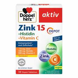 Abbildung: Doppelherz Zink + Histidin + Vitamin C Depot aktiv Tab 30 St, Tabletten PZN 02898732