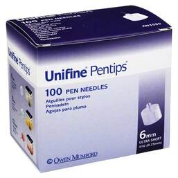 Abbildung: Unifine Pentips 0,33x6 mm 31 G Kanüle 100 St, Kanüle PZN 02918386 