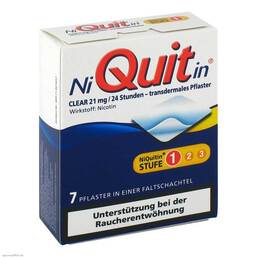 Abbildung: Niquitin Clear 21 mg transdermale Pflaster Pflaster transdermal, 7 St PZN 02919670
