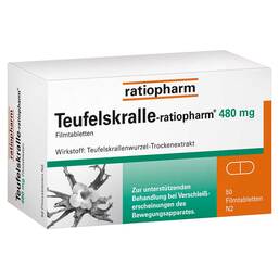 Abbildung: Teufelskralle ratiopharm - bei Gelenkschmerz Filmtabletten, 50 St PZN 02940724