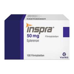 Abbildung: Inspra 50 mg Filmtabletten 100 St, Filmtabletten PZN 02949292