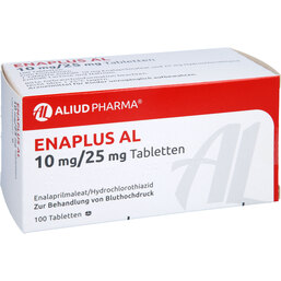 Abbildung: Enaplus AL 10 mg / 25 mg Tabletten 100 St, Tabletten PZN 02951107