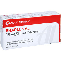 Abbildung: Enaplus AL 10 mg / 25 mg Tabletten 50 St, Tabletten PZN 02951260