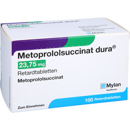 Abbildung: Metoprololsuccinat dura 23,75mg Retardtabletten 100 St, Retard-Tabletten PZN 02952816