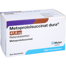 Abbildung: Metoprololsuccinat dura 47,5mg Retardtabletten 100 St, Retard-Tabletten PZN 02952845