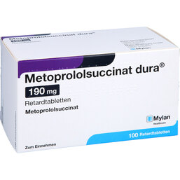 Abbildung: Metoprololsuccinat dura 190mg Retardtabletten 100 St, Retard-Tabletten PZN 02953098