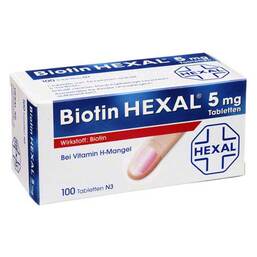 Abbildung: Biotin Hexal 5 mg Tabletten Tabletten, 100 St PZN 03001879