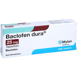 Abbildung: Baclofen dura 25 mg Tabletten 100 St, Tabletten PZN 03023272
